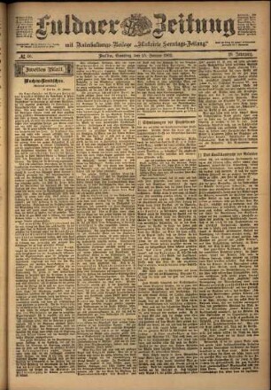 Zweite Ausgabe vom Samstag, den 25. Januar 1902.