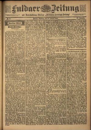 Zweite Ausgabe vom Samstag, den 25. Januar 1902.