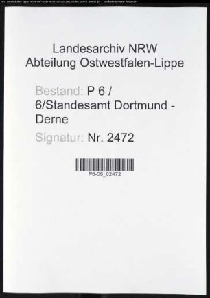 Sterberegister Standesamt Dortmund-Derne (XIV)