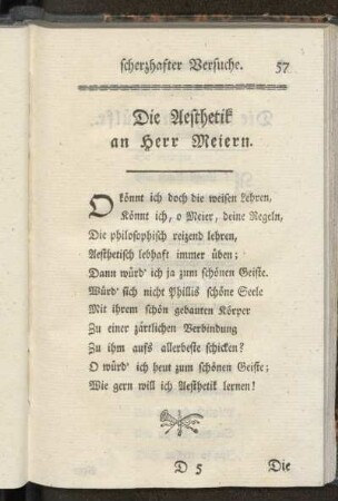 Die Aesthetik an Herr Meiern