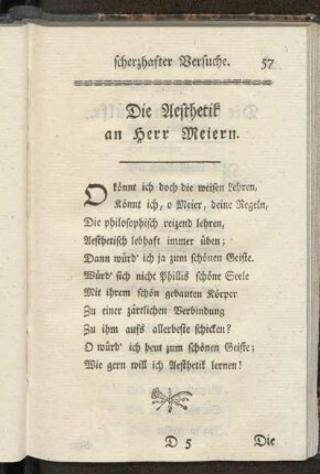 Die Aesthetik an Herr Meiern