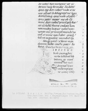 Homiliarium — Initiale L(ibet), Folio 57verso