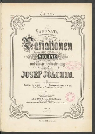 Variationen für Violine mit Orchesterbegleitung