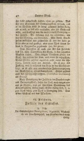 VII. Abschnitt. Zufälle des Schlafes