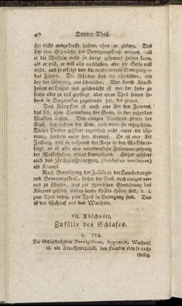 VII. Abschnitt. Zufälle des Schlafes