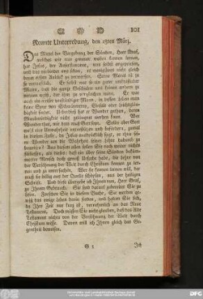 Neunte Unterredung, den 18ten März.