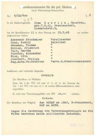 Beurlin, Irma