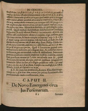 Caput II. De Novo Emergenti circa Ius Personarum.
