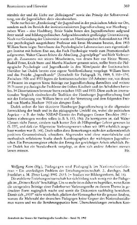 Pädagogen und Pädagogik im Nationalsozialismus, ein unerledigtes Problem der Erziehungswissenschaft, Wolfgang Keim (Hrsg.), (Studien zur Bildungsreform, 16) : 2., durchges. Aufl., Frankfurt a. M., Lang, 1990