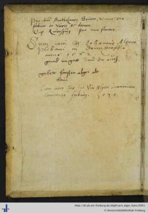 [Provenienz]: Alger, Hans