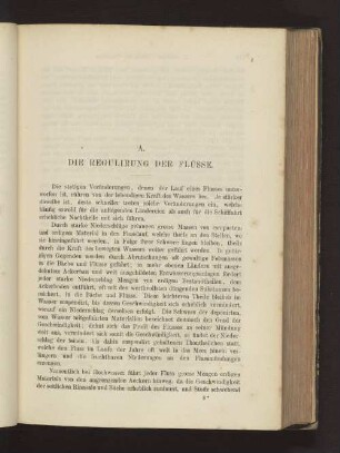 A. Die Regulirung der Flüsse