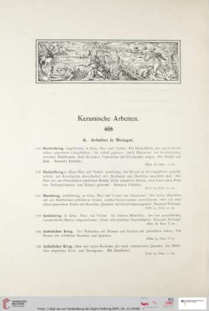Keramische Arbeiten (Nr. 725 - 871)