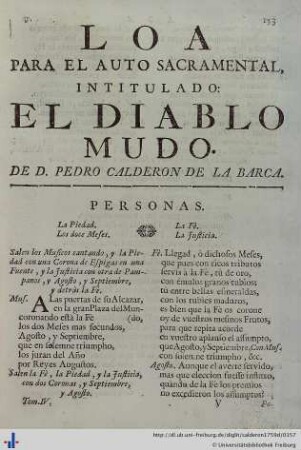 Loa para el Auto Sacramental El Diablo Mudo.