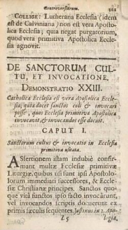 De sanctorum cultu, et invocatione.