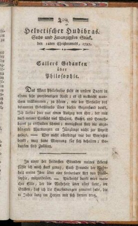 Helvetischer Hudibras. Sechs und zwanzigstes Stück. den 16ten Christmonats, 1797.