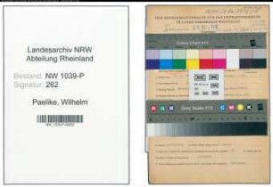Entnazifizierung Wilhelm Paelike , geb. 25.06.1900 ()