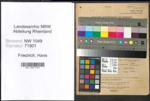Entnazifizierung Hans Friedrich , geb. 02.09.1903 (Betriebsleiter)