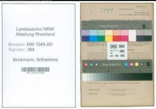 Entnazifizierung Wilhelmine Brinkmann , geb. 09.02.1896 (Angestellte)