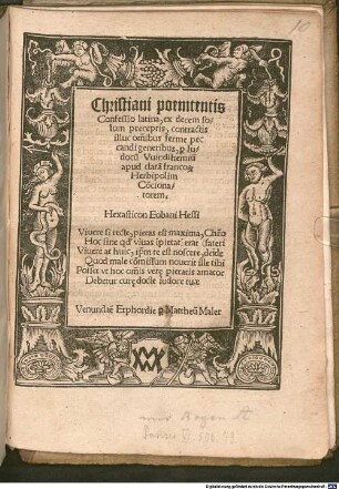 Christiani poenitentis confessio Latina : ex decem solum preceptis, contractis illuc om[n]ibus ferme peccandi generibus
