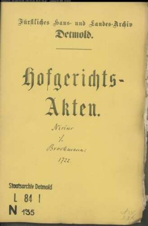 Nisius, Wilhelm zu Lipperode gegen Martin Brockmann, Johann Naschert und Bernd Gödden zu Lipperode - Schuldforderung