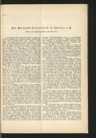 Beilage 3. Das Portland-Zementwerk in Lauffen a. N.