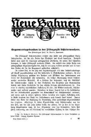 Gegenwartsgedanken in der Pädagogik Schleiermachers