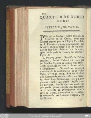Quartier De Dorso Duro Sixieme Journée.