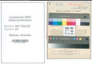 Entnazifizierung Johannes Niehues , geb. 15.10.1897 (Lehrer)