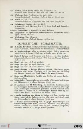 Kupferstiche – Schabblätter (Nr. 120-144)