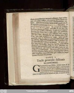 Caput I. Tradit generalia dictionis in continenti.