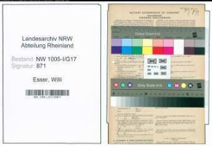 Entnazifizierung Willi Esser , geb. 05.11.1894 (Kaufm. Angestellter)