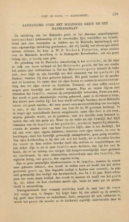 Aanhangsel over het maleische gezin en het matriarchaat