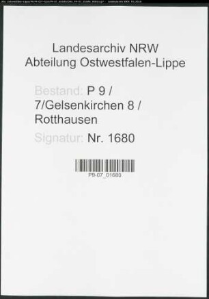 Sterberegister Standesamt Gelsenkirchen 8 Rotthausen