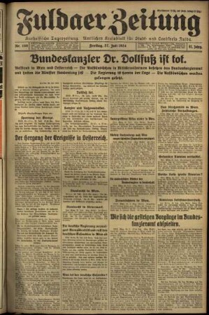 Ausgabe vom Freitag, den 27. Juli 1934.