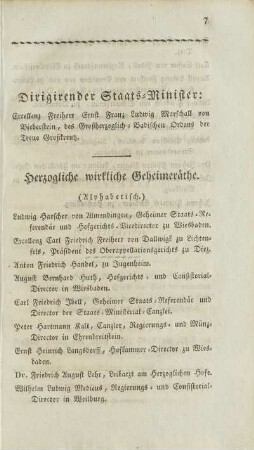 Dirigirender Staats-Minister