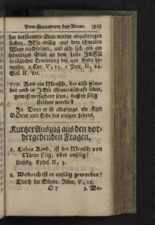 Kurtzer Auszug aus den vorhergehenden Fragen.