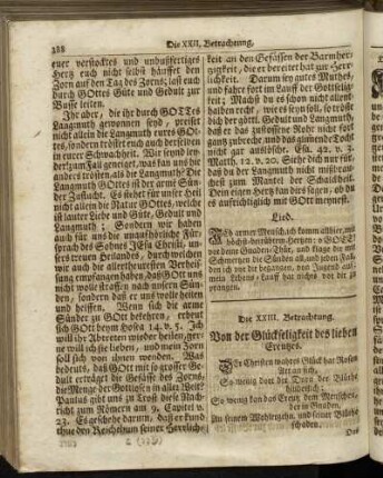 Die XXIII. Betrachtung. - Die XXIV. und letzte Betrachtung.