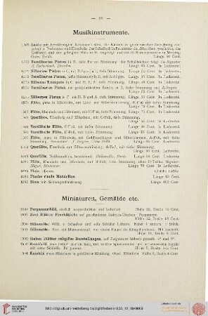 Miniaturen, Gemälde etc. (Nr. 1588-1694)