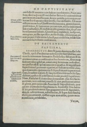 De Sacramento Baptismi.