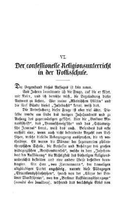 Der confessionelle Religionsunterricht in der Volksschule
