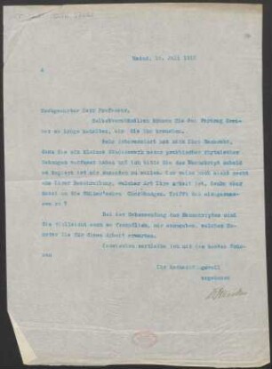Brief an Friedrich Wilhelm Franke : 12.07.1912