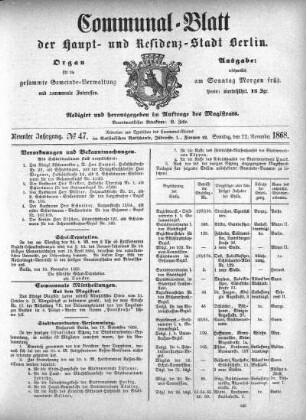 1868,47: No. 47, 22. November 1868