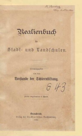 Realienbuch für Stadt- und Landschulen