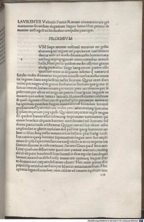 Elegantiae linguae latinae : mit Widmungsbrief des Autors an Johannes Tortellius