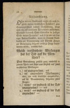 16-17, Abhandlung