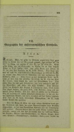 VII. Geographie der außereuropäischen Erdtheile