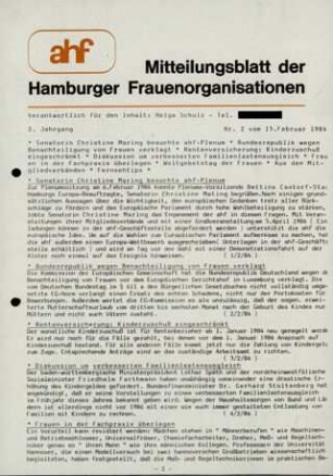 Mitteilungsblatt der Hamburger Frauenorganisation