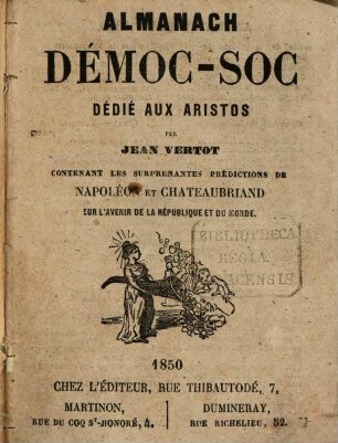 Almanach Démoc-Soc dédié aux Aristos