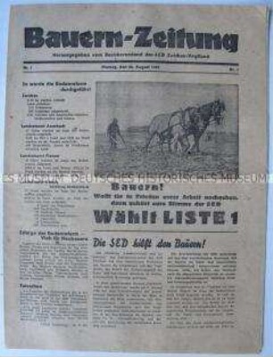 Regionales Mitteilungsblatt der SED für die Landbevölkerung zu den Gemeindewahlen 1946