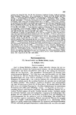 Taubstummenwesen : III. Sammelbericht (1. Halbjahr 1938) ; [Sammelreferate]